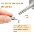 thumbnail image 4 of Uxcell 10pcs T5-T40H Punta de destornillador Torx 1/4" Hex Shank 25mm/1" Longitud Magnética Estrella de 6 Puntos Punta Hexagonal de Acero S2, 4 of 7