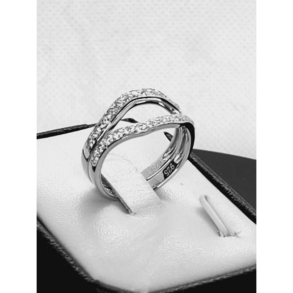 1ct Brilliant Cut Bridal Curve Wedding Band Engagement Ring Diamond Simulated 925 Sterling Silver Anniversary Ring SKU:00222