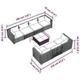 thumbnail image 4 of vidaXL 8 Piece Garden Lounge Set with Cushions Poly Rattan Brown, 4 of 5