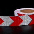 thumbnail image 3 of 25mx5cm Reflective Warning Tape, Reflector Safety Tape For Arrow Orientation, Warning Sign, High Visibility, High Intensity, Arrow In Red And White -, 3 of 5