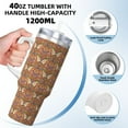 thumbnail image 3 of Cauagu Owl Mandala Print Stainless Steel Vacuum Insulated Tumbler,40oz Water Bottle with Handle & Flip Straw Reusable Travel Coffee Mug for Women & Men, 3 of 8
