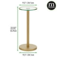 thumbnail image 3 of mDesign Metal and Glass Top Round Accent Side/End Drink Table - Soft Brass, 3 of 7