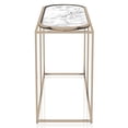thumbnail image 4 of Jaide Metal Console Table, Champagne and White Faux Marble, 4 of 6