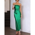 thumbnail image 4 of Vestido largo Realtix de seda satinada sin espalda para mujer, 4 of 5