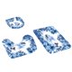 thumbnail image 1 of Juego de alfombras de baño de 3 piezas BlueButterfly, tapete de baño y funda para inodoro, artículos de tocador para el baño, 1 of 5