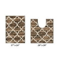 thumbnail image 3 of Better Trends 2-Piece Bathroom Rug Set, 17"x24" & 20"x20", 100% Cotton Soft, Water Absorbent, Non-Slip Bath Mat Machine Washable - Ideal for Sink, Toilet Base, Tub or Shower Savio Collection - Brown, 3 of 7