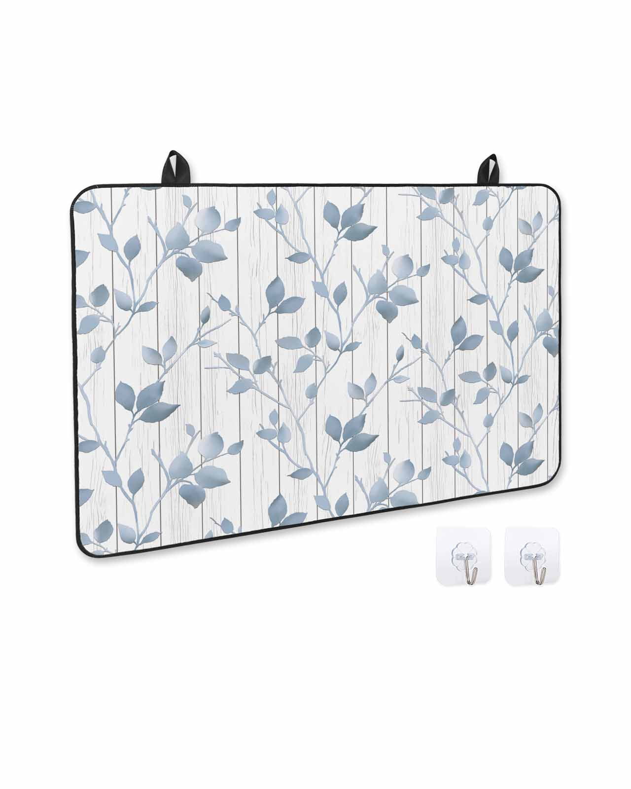 nqOlkjepod Large Induction Cooktop Protector Mat 36"x21", Branches Leaves Stove Top Covers for Electric Stove, Spring Summer Botanical Wooden Rustic Stove Burner Cover Mats, Glass Top Stove Cover