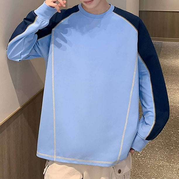 pstuiky manga larga para hombre, Blusas y sudaderas casuales de manga larga y cuello redondo de color liso para hombre salir tops m