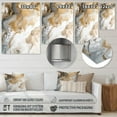 thumbnail image 4 of Designart "Marble Essence Gold and Grey V" Abstract Marble Metal Art Living Room, 4 of 5