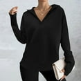 thumbnail image 3 of Women's Ribbed Half Zip Stand Collar Hoodless Sweater, Autumn Winter Solid Color Knit Pullover Top with Soft Comfort Fabric for Casual Daily Wear, Street Fashion and Versatile Outfits Black L, 3 of 5