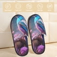 thumbnail image 2 of Balery Beautiful Flower Blue Bird Pantuflas de Casa de Felpa Silenciosas con Diseño Estampado, Zapatillas Cómodas Antideslizantes de Algodón para Interior-Large, 2 of 8