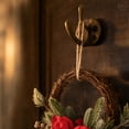 thumbnail image 3 of Bcylexb Christmas Rattan Wreaths for Front Door, 13.8" Artificial Poinsettia Wreaths with Red Ball Ornaments Hanging Door Wreath for Wall Window Porch Winter Decor, 3 of 6
