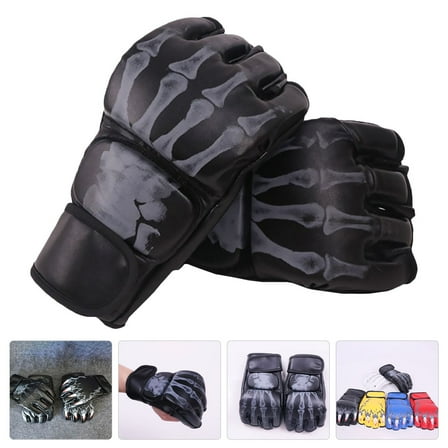 PBPBOX 1 Pair of Protective Kickboxing Gloves PU Material Half Finger Design