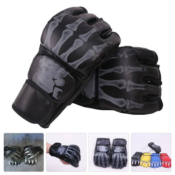 PBPBOX 1 Pair of Protective Kickboxing Gloves PU Material Half Finger Design