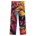thumbnail image 4 of Colorful Roaring Lion Art Winter Female Pants Flannel High Waist Women Pants Lady Warm Straight Leg Plush Trousers, 4 of 7