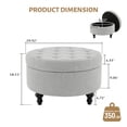 thumbnail image 3 of Round Storage Ottoman, 30" Modern Button Tufted Ottoman Coffee Table with Removable Top, Ottoman with Storage Footrest Stool for Living Room, Ottoman Foot Rest for Bedroom & Office, 3 of 8