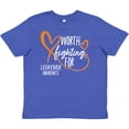 thumbnail image 3 of Inktastic Worth Fighting for Leukemia Awareness Orange Heart Youth T-Shirt, 3 of 5