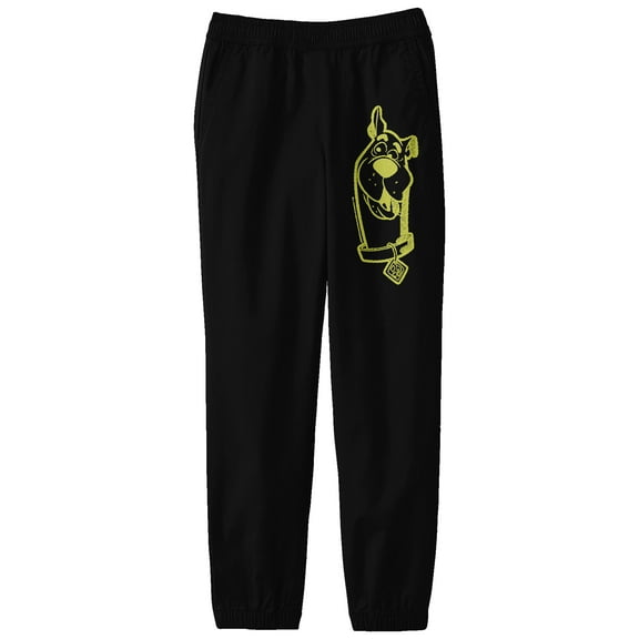 Scooby Doo Neon Scooby Youth Black Graphic Sweatpants-Medium