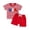 Red, variant on Auroural 12 month boy clothes Summer Fashion Casual Baby Clothes Boy's Letter Embroidered Short-Sleeved Shorts Two-Piece Set