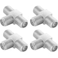 thumbnail image 4 of 4X Sat Tv T-Shaped Coaxial Tv Antenna Splitter (3X F Female Socket) Tv Antenna Cable Splitter, Coaxial Cable Adapter, Dual Satellite Antenna Socket, Silver, 4 of 4