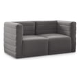 thumbnail image 1 of Meridian Furniture Quincy Canapé Modulaire en Velours Gris, 1 of 27