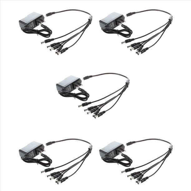 5X Pedal de Efectos de 9 V, Adaptador de CA CC, Enchufe de EE. UU. con Cable Dividido de Cadena de 5 VíAs
