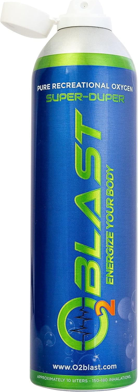 O2 Blast“ Pure Oxygen for Energy, Recovery & Performance - 10-Liter and 4-Liter Can with Sanitary Flip Top Cap, 10-Liter Can with Custom Breathing Mask, Pack of 3