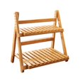 thumbnail image 4 of Estante de bambú para plantas, organizador de escritorio, estante de almacenamiento, escalera, estable, 2 niveles Marrón claro 30cm, 4 of 9