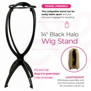 MILANO COLLECTION 2-PACK Halo Secure Top 14" Collapsible Wig Stand in Black