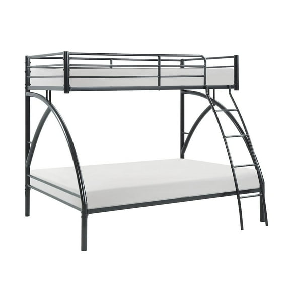 Lexicon Bailey Metal Frame Twin over Full Metal Bunk Bed in Black