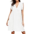 thumbnail image 1 of Ketyyh-chn99 Robes d'Invitée de Mariage pour Femmes Grande Taille Robe d'Été Robes pour Femmes à Manches Longues Robe Longue Confortable Blanc, TG, 1 of 4