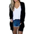 thumbnail image 2 of Yourumao Women Cardigan Cardigans for Women 2023 Button Down Long Sleeve Cardigan Dusters Lightweight Solid Color Open Front Jacket Sweater Soft Basic Cardigan for Work, 2 of 5