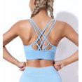thumbnail image 1 of Traje de Yoga, conjunto de entrenamiento de gimnasio, ropa activa, chándal para mujer, conjunto de Yoga con pantalones cortos, Sujetador deportivo de realce, Top corto, pantalones cortos, 1 of 5