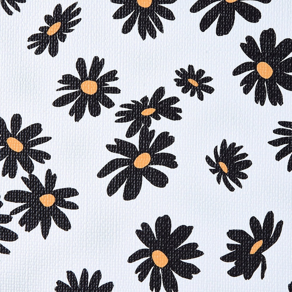 50sheets PU Leather Fabric sheet Self-adhesive Fabric Rectangle Daisy Pattern White 30x20x0.1cm