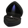 thumbnail image 2 of Waroomhouse Light-up Ring Box Ring Box with Led Light Ring Box Heart Shaped with Led Light Pocket-sized Portable Ring Case for Proposal Engagement Wedding, 2 of 8
