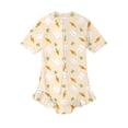 thumbnail image 4 of DHFJKG Girls One Piece Swimsuit Stretchy Swimwear For Toddler Kids Cute Bunny Printed Short Sleeve Half Zip Bathing Suit 0-8Y Versatile Beachwear, 4 of 4
