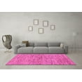thumbnail image 3 of Ahgly Company Indoor Round Abstract Pink Modern Area Rugs, 4' Round, 3 of 4