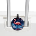 thumbnail image 3 of Starry Sky Flamingo 2pcs PU Leather Round Bag Tags with Privacy Cover and Name ID Tag - Suitcase Tags for Travel Luggage, Handbags, Backpacks, School Bags, 3 of 6