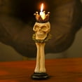 thumbnail image 1 of Resin Crown Skeleton Candlestick Gothic Style Candlestick for Halloween Decoration, 1 of 9