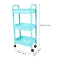 thumbnail image 2 of HEMOTON Sky-blue Plastic Storage Cart with 3-layer Shelf for Kitchen and Bathroom Organization, 2 of 8