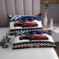 thumbnail image 3 of Erosebridal Racing Car Coverlet Set King,Geometric Buffalo Bedding Set,Extreme Sports Decor,Ultra Soft,3-Piece, 3 of 5