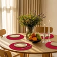 thumbnail image 3 of Round Placemats Red 15 inch Set of 6 Table Mats for Dining Table Solid Color Heat Resistant Non-Slip Kitchen & Home Decorative Place Mat Set, 3 of 8