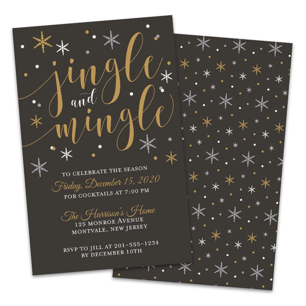 Personalized Jingle & Mingle Holiday Party invitations