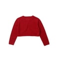 thumbnail image 4 of Aislor Kids Girls Bowknot Knitted Bolero Cardigan Single Button Closure Sweater Red 6, 4 of 7