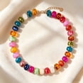 thumbnail image 4 of Collier Coloré à Grosses Perles pour Femmes, Perles en Résine, Collier Court, Style Bohème, Ras-du-Cou à Grosses Perles pour l'Été, Plage, Vacances, Party, Vacances, 4 of 8