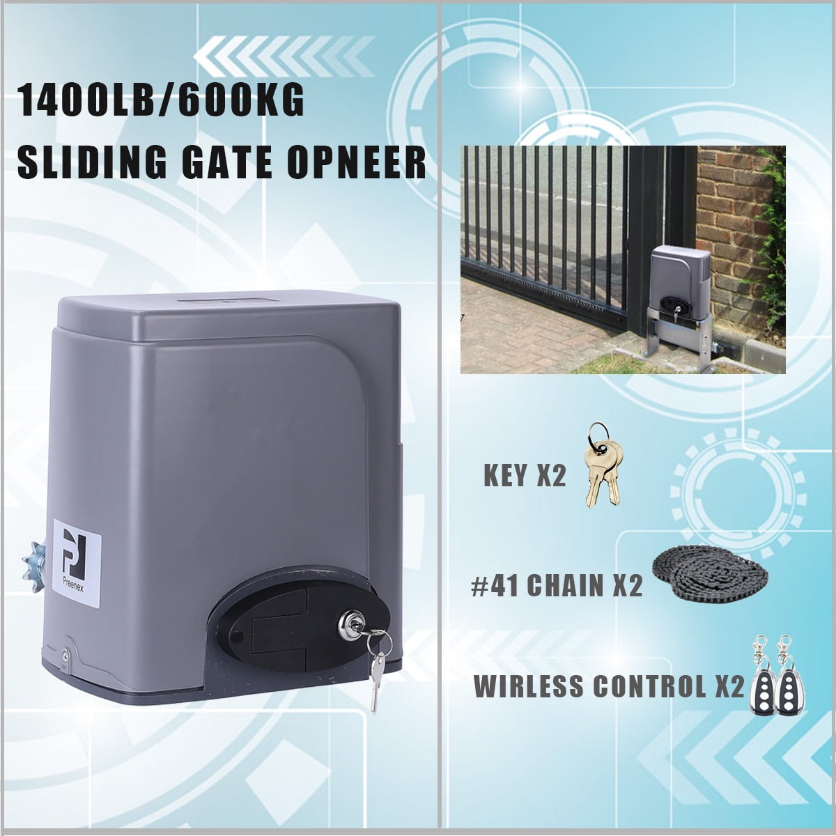 Automatic Sliding Gate Opener Hardware Kits Garage Door Driveway Gate