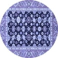 thumbnail image 1 of Ahgly Company Indoor Round Abstract Blue Modern Area Rugs, 6' Round, 1 of 4