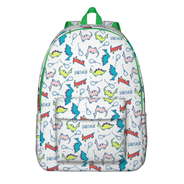Watercolor Dinosaur Print Backpack – Flying Cartoon Dino Pattern Daypack for School and Travel Use