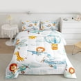 thumbnail image 2 of Castle Fairy Giraffe Lion Fox 2Pcs Bedding Comforter Set for Preppy Kids Child,Kawaii Plane Twin Comforter Sets,Cartoon Animal Breathable Bedding Set,Super Cozy Room Decor, 2 of 8