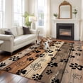 thumbnail image 3 of Brown Beige Area Rug 5x7 Washable Rug Non Slip Rustic Farmhouse Dog Paw Vintage Large Area Rug Soft Stainresistant Indoor Floor Carpet for Living Room Bedroom Home Office Dining Room Nursery, 3 of 8